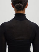 Zwarte coltrui hatti merino jumper