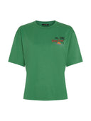Groen boxy t-shirt met opdruk