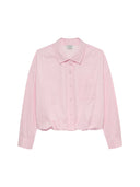 Lichtroze blouse met tuck in effect