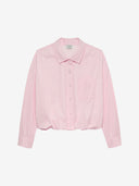 Lichtroze blouse met tuck in effect