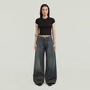 Grijsblauwe wide leg jeans roxx