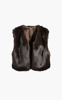 Bruine fake Fur bodywarmer isla