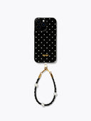 Iphone case black polkadot