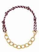 Ketting met touw en gouden schakels autumn