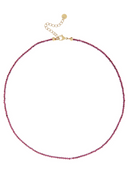 Fijne korte ketting met mini edelsteentjes aubergine