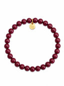 Armbandje met gemstone balletjes aubergine