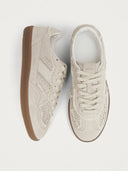 Beige sneakers met kanten details crochet cream