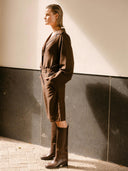 Donkerbruine blouse falkohs