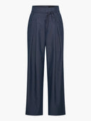 Donkerblauwe broek met strik