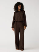 Donkerbruine pantalon moonflower