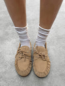 Beige suede loafers rowan