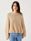 Beige gebreide trui cyrow