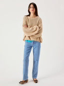 Beige gebreide trui cyrow