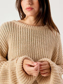 Beige gebreide trui cyrow