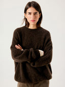 Donkerbruine oversized trui vitow