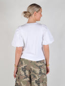 Wit t-shirt met pofmouwen