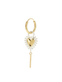 Single bravery heart hoop earring gp