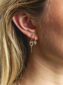 Single bravery heart hoop earring gp