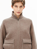 Lichtbruin short knit jacket