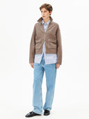 Lichtbruin short knit jacket