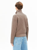 Lichtbruin short knit jacket