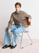 Lichtbruin short knit jacket