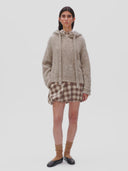 Beige mohair hoodie