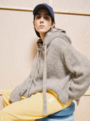 Beige mohair hoodie