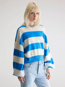 Blauwe gestreepte trui attus