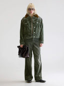 Donkergroene corduroy jas payne