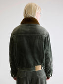 Donkergroene corduroy jas payne