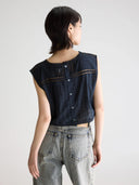 Donkerblauwe top donna