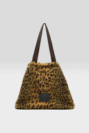 Faux fur luipaard shopper hommie