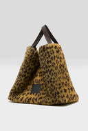 Faux fur luipaard shopper hommie