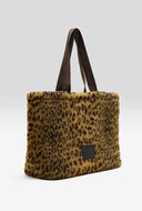 Faux fur luipaard shopper hommie