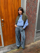 Groene trui met luipaardprint dioal