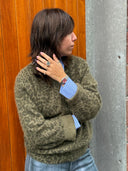 Groene trui met luipaardprint dioal