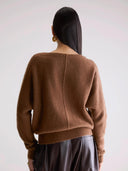 Bruine trui met naad detail derny