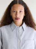 Lichtblauw gestreepte blouse jaxie