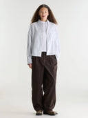 Lichtblauw gestreepte blouse jaxie