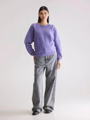 Paarse sweater met relaxed fit fella