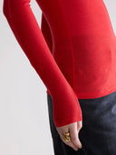 Rode top met turtle neck flawy