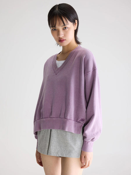 Paarse sweater met v-hals varola – Tally-Ho