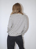 Witte longsleeve met zwarte strepen nete