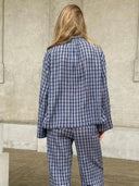 Blauwe geruite blouse tinsi