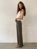 Bruine gebreide broek geifa