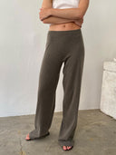 Bruine gebreide broek geifa