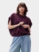 Mouwloze sweater met capuchon