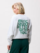 Lichtgrijze sweater met graphic Catwalk Junkie