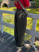 Donkergroene barrel fit broek